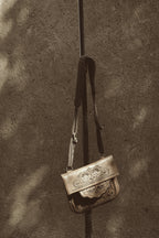Black Berber shoulder bag with brown embroidery
