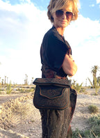 Besace Berbère camel brown embroidery