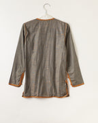 Anatole Shirt Anatole charcoal gray cotton yarn with a bronze collar