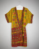Kimono Mid-length and short sleeves dress in embroidered vintage silk crepe.