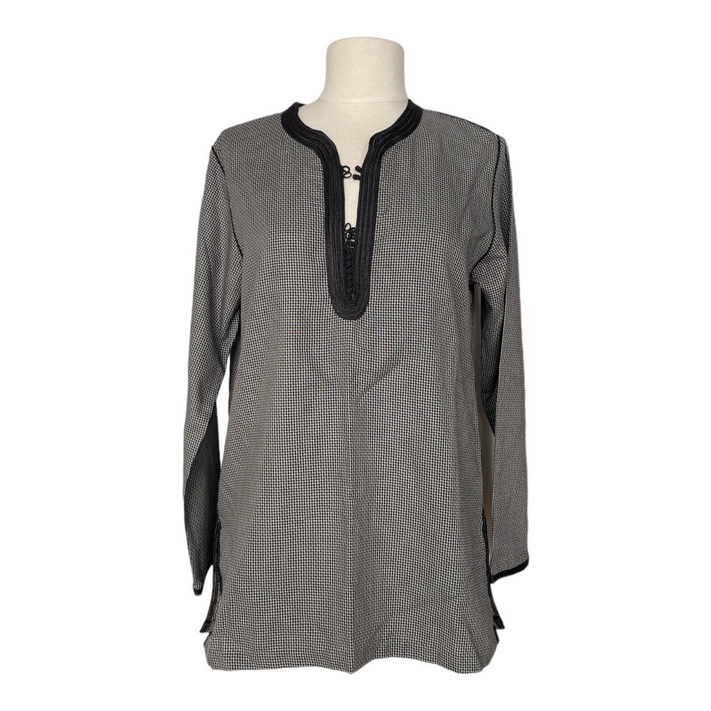Kurta black and white cotton rooster foot