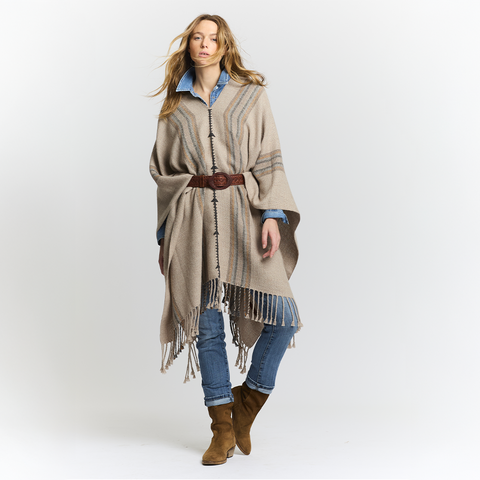 Poncho en pur alpaga