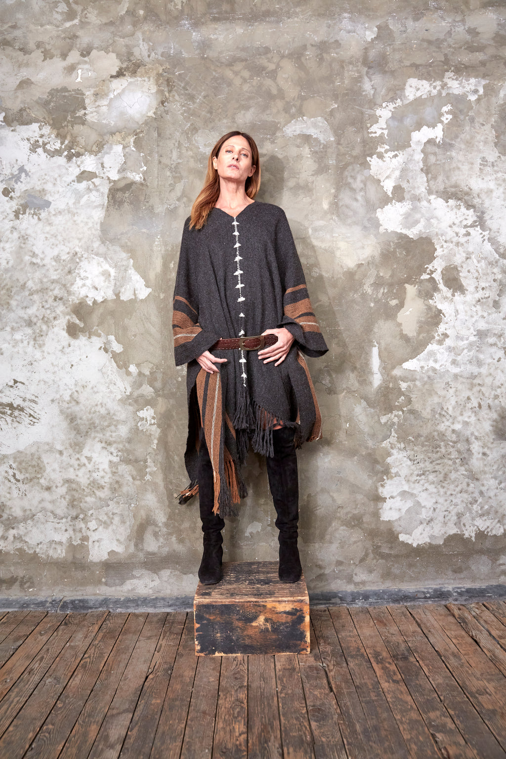 Poncho LMC Anthracite/ Marron