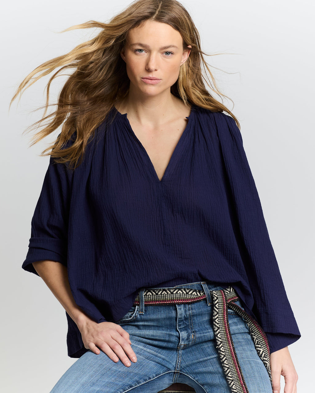 Chemise Micheline en coton Indigo