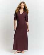 Robe longue en crêpe de coton Prune