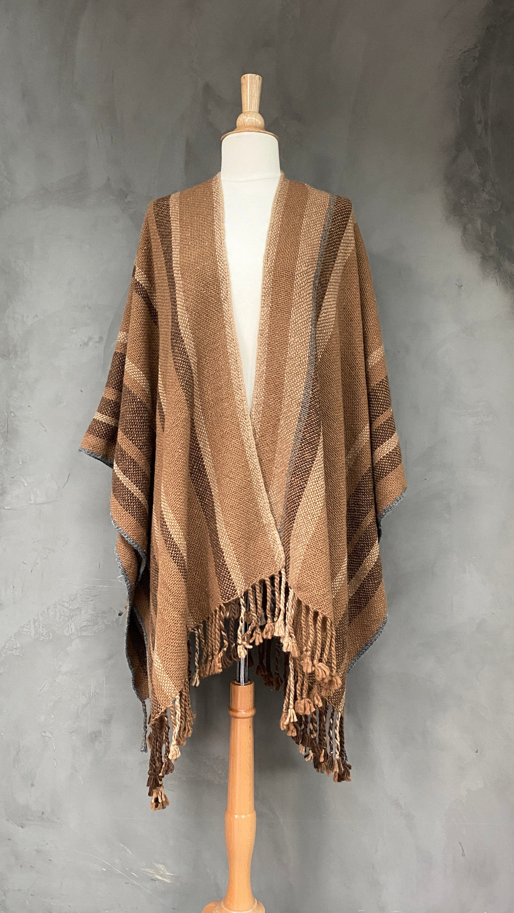 Ruana OND 5 fils CM (Camel, Marron)