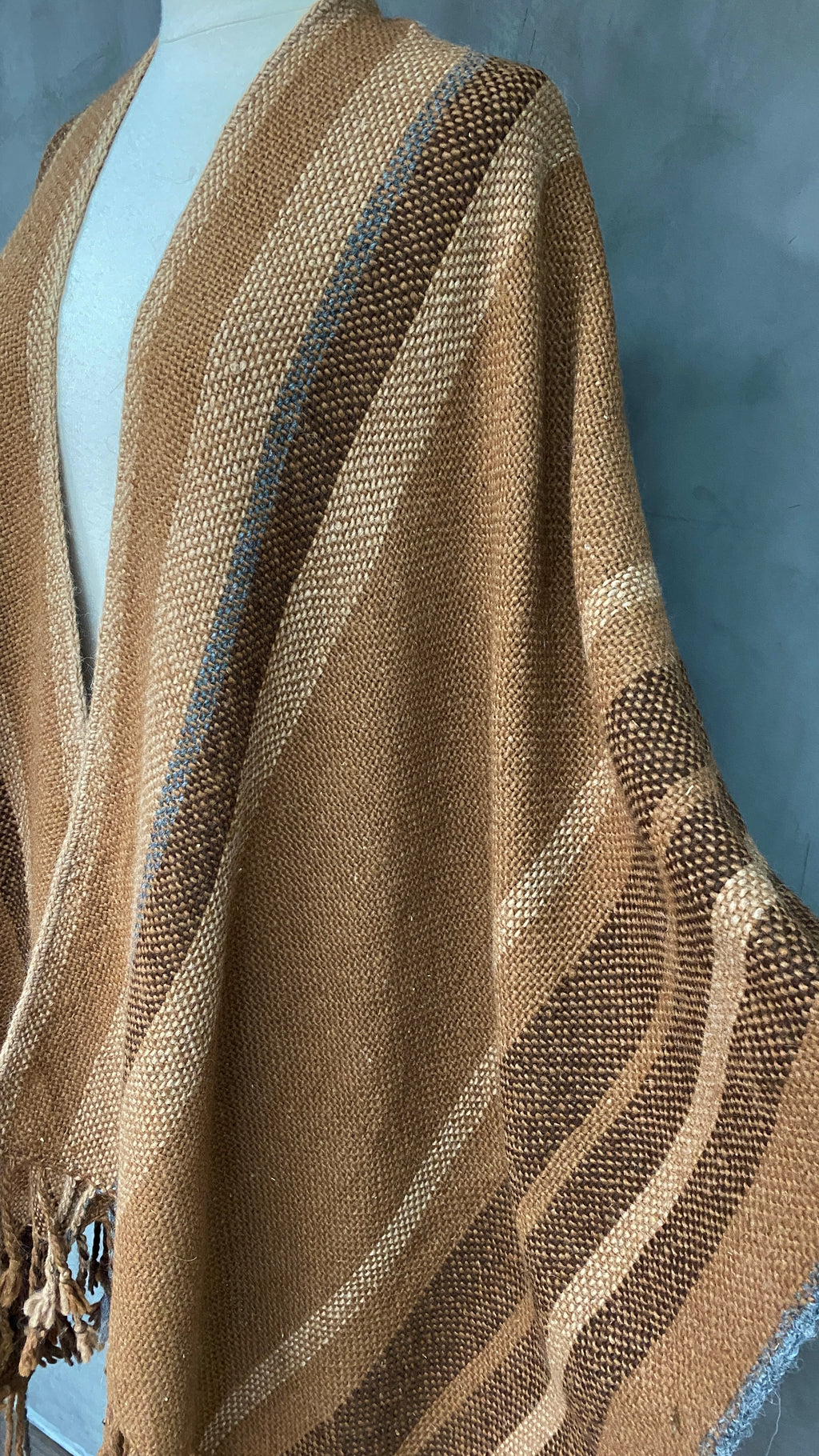 Ruana OND 5 fils CM (Camel, Marron)