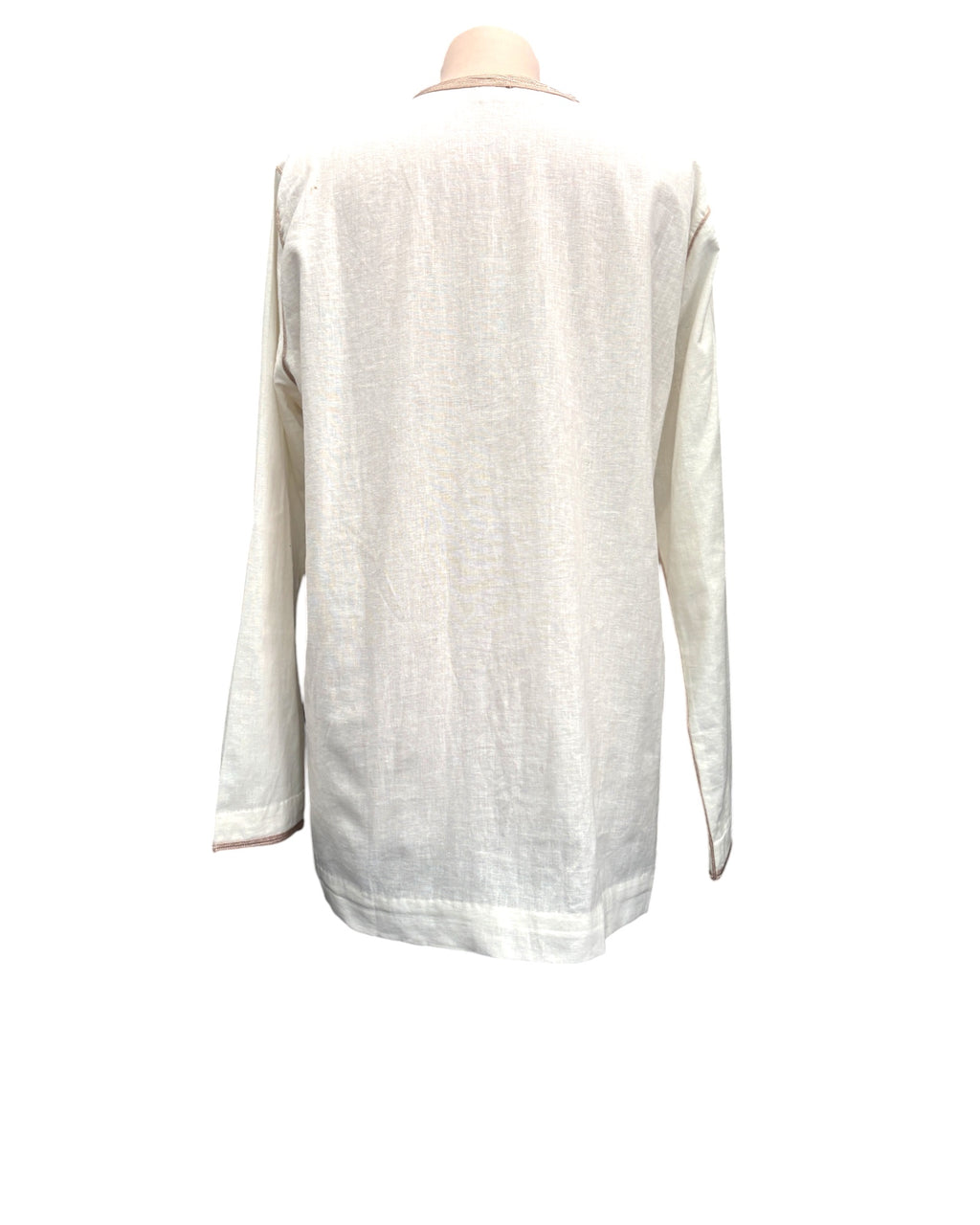Kurta en lin ivoire col champagne