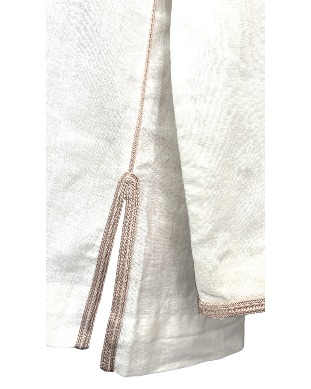 Kurta en lin ivoire col champagne
