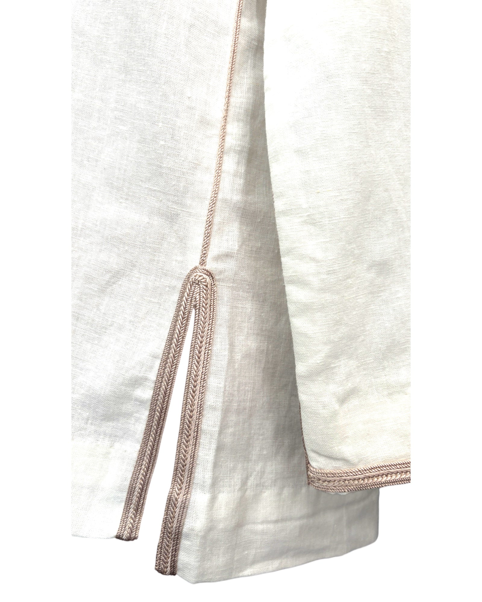 Kurta en lin ivoire col champagne