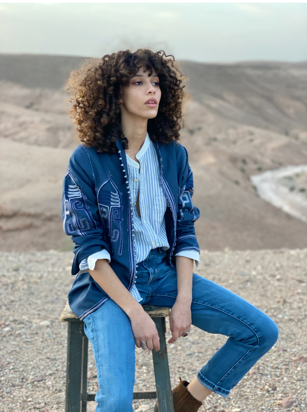 Veste Berbère bleue