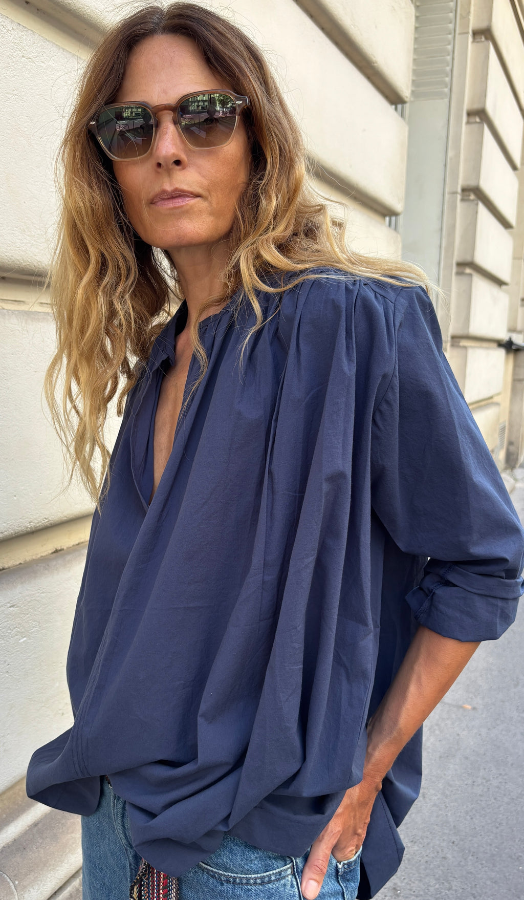 Chemise Micheline en coton Indigo