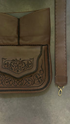 Besace Berbère marron broderie noire