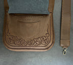 Besace Berbère camel broderie marron