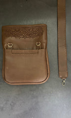 Besace Berbère camel broderie marron