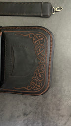 Besace Berbère noire broderie marron