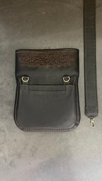 Besace Berbère noire broderie marron