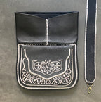 Besace Berbère noire broderie écrue