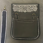 Besace Berbère noire broderie écrue