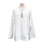 Kurta en lin ivoire col champagne