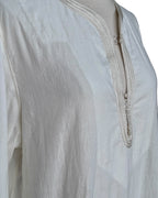 Kurta en lin ivoire - col crème