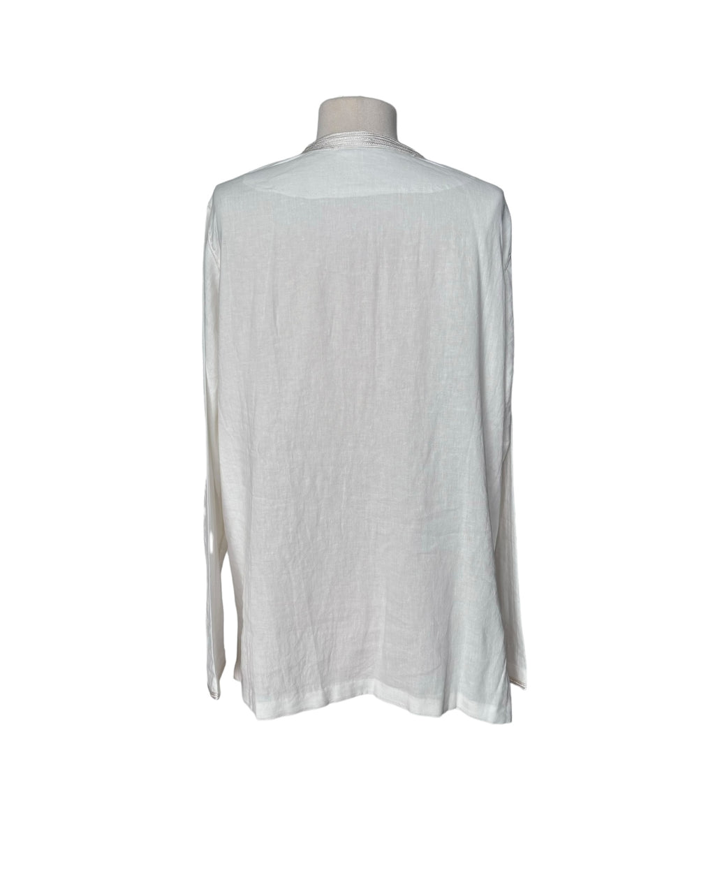 Kurta en lin ivoire - col crème