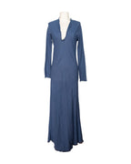 Robe longue en crêpe de coton