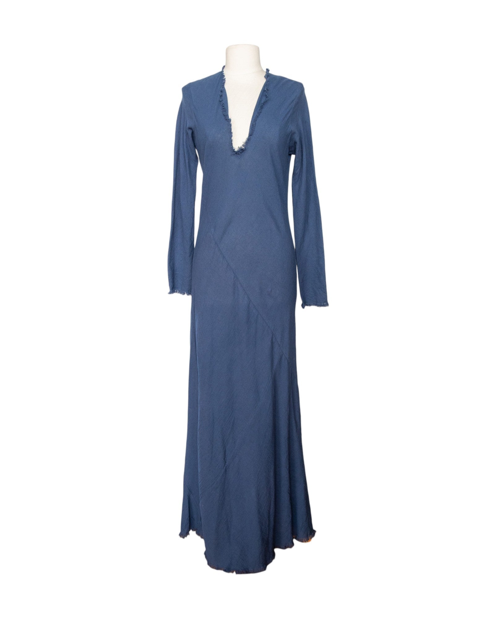 Robe longue en crêpe de coton