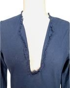 Robe longue en crêpe de coton