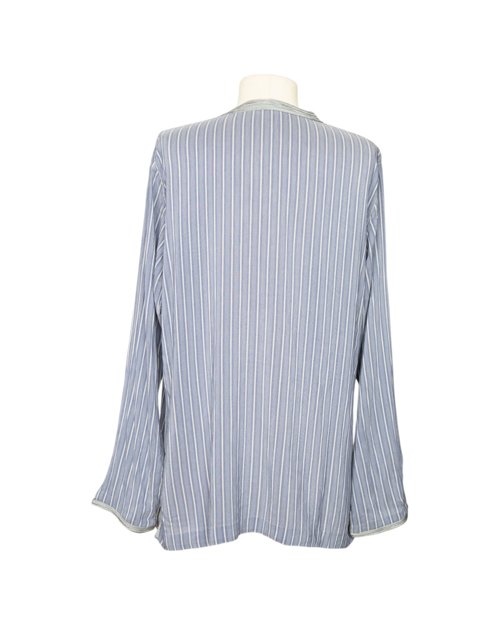 Kurta rayé bleu ciel - col argenté