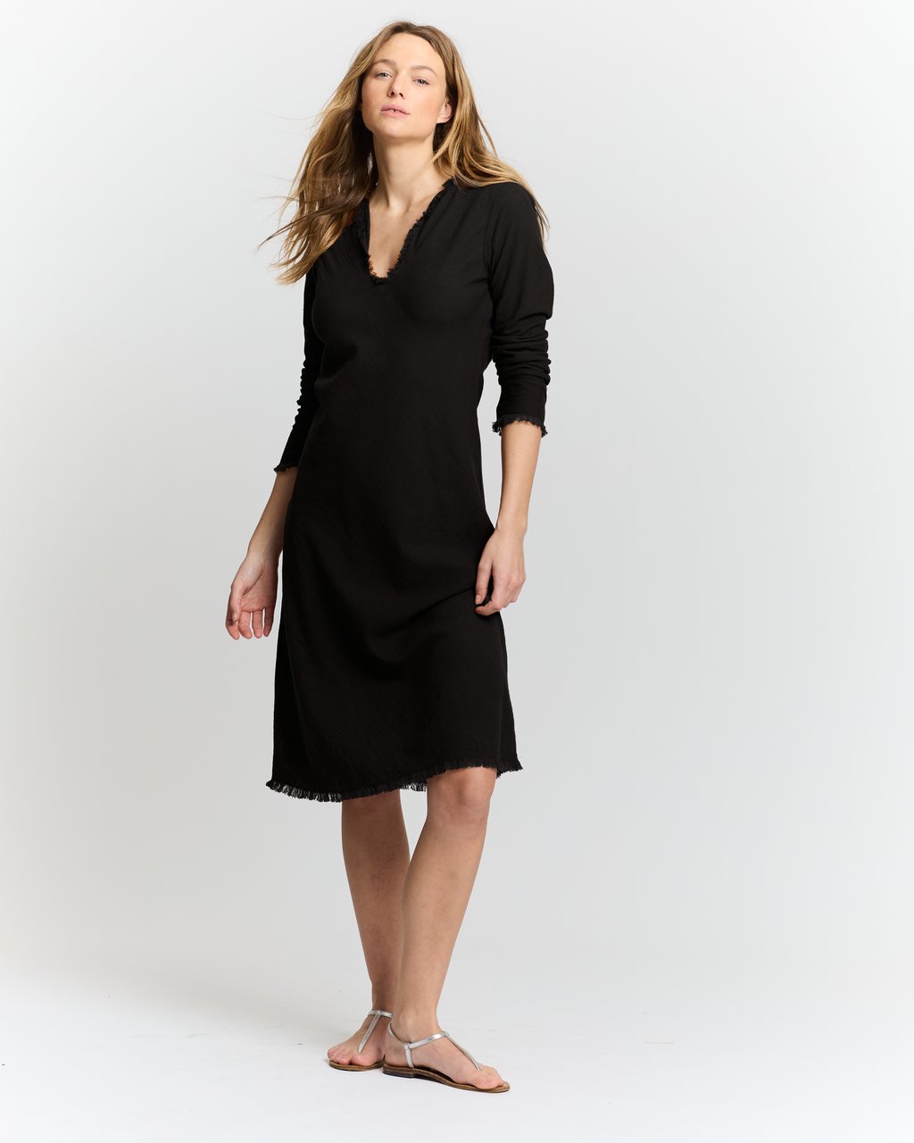 Robe en biais longueur genoux Noir