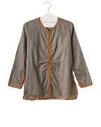 Chemise Anatole en fil de coton anthracite col bronze