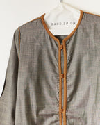 Chemise Anatole en fil de coton anthracite col bronze
