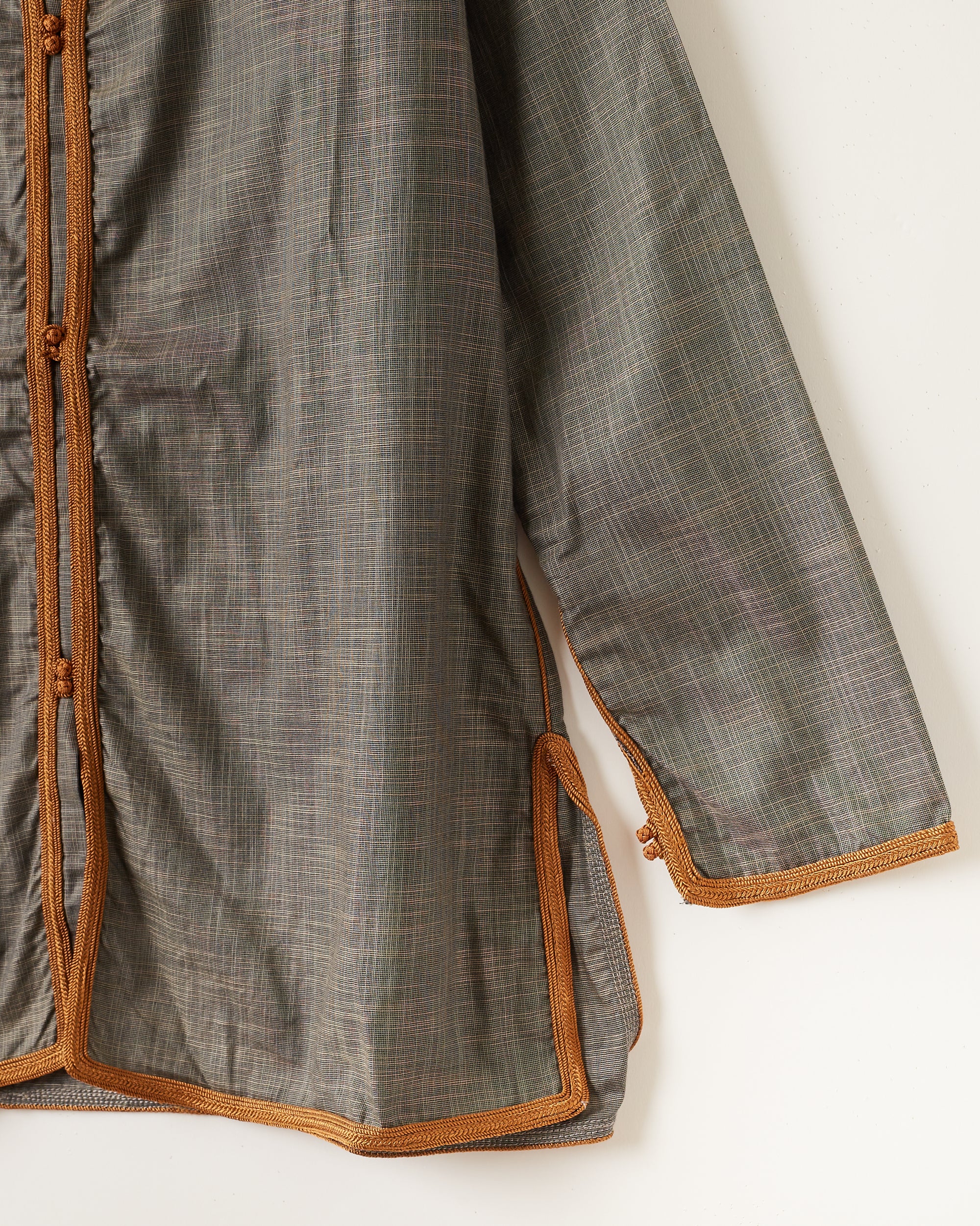 Chemise Anatole en fil de coton anthracite col bronze