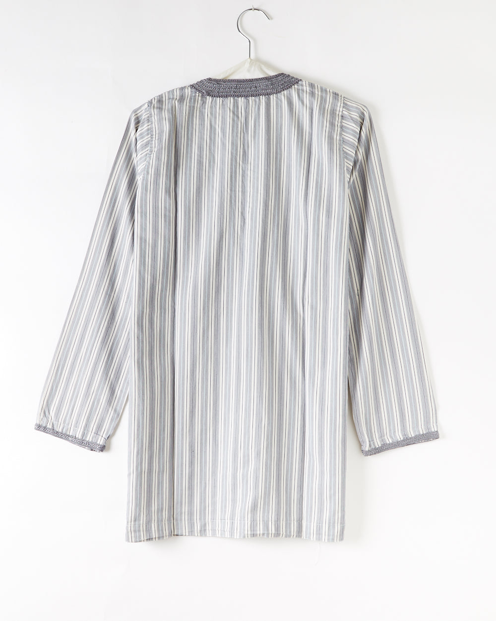 Kurta en popeline de coton rayée ciel