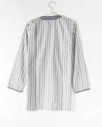 Kurta en popeline de coton rayée ciel