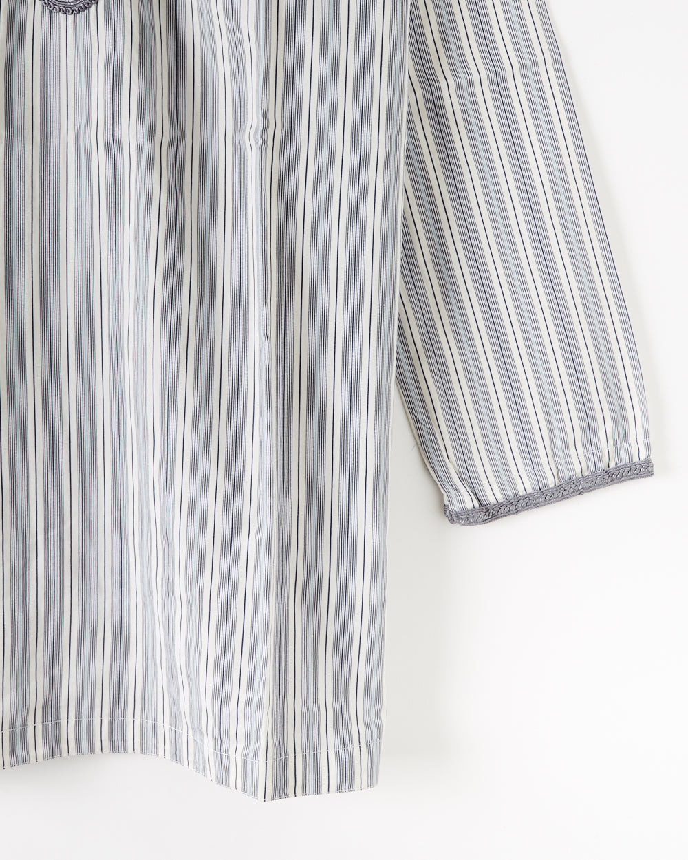Kurta en popeline de coton rayée ciel