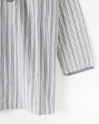 Kurta en popeline de coton rayée ciel