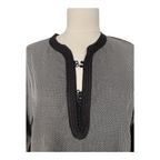Kurta coton en pied coq noir et blanc